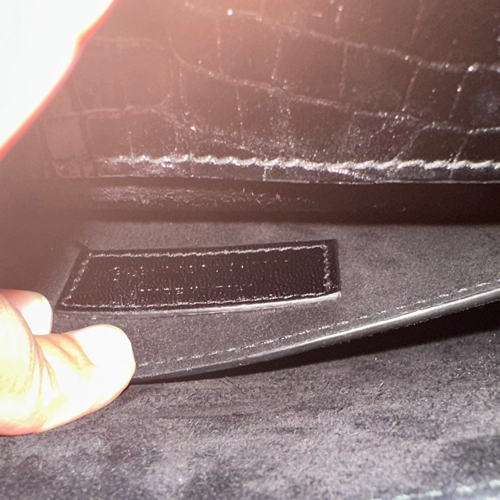 Saint Laurent Black Croc-Embossed sunset medium bag . - Picture 12 of 13